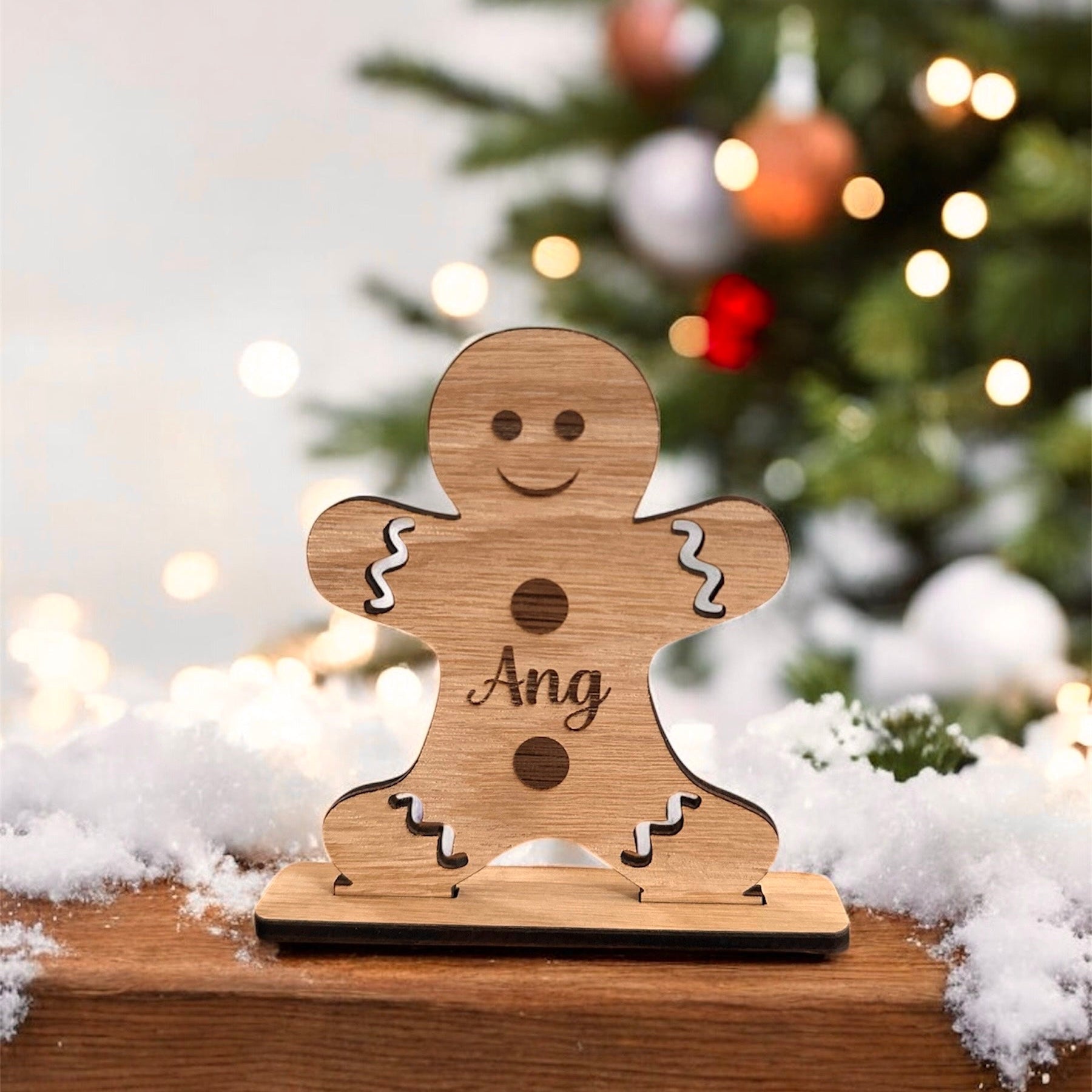 Personalised Christmas Wooden Table Place Names