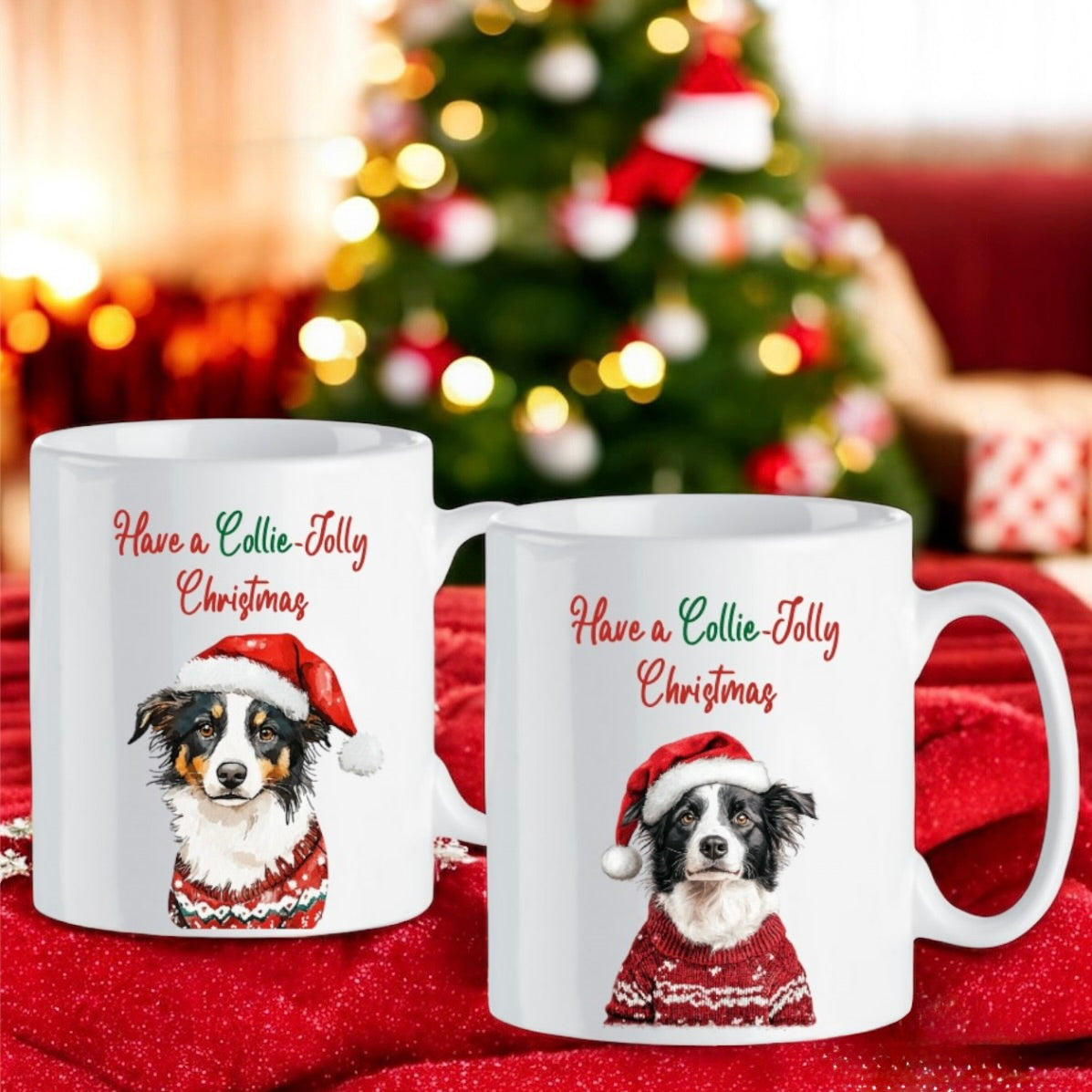 Christmas Border Collie Mug