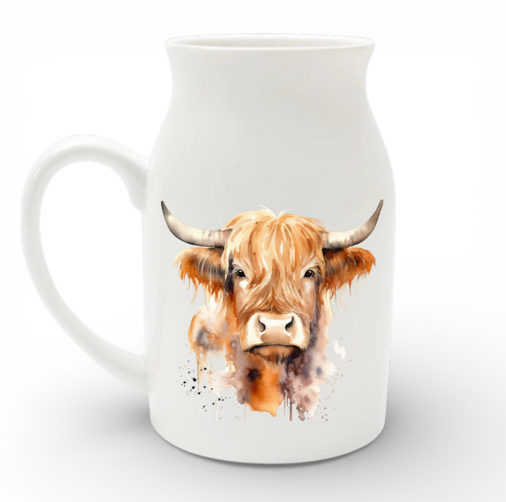 Highland Cow Milk Jug/ Vase