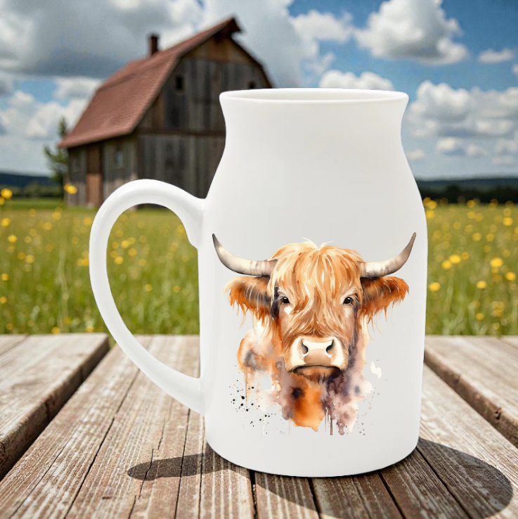Highland Cow Milk Jug/ Vase
