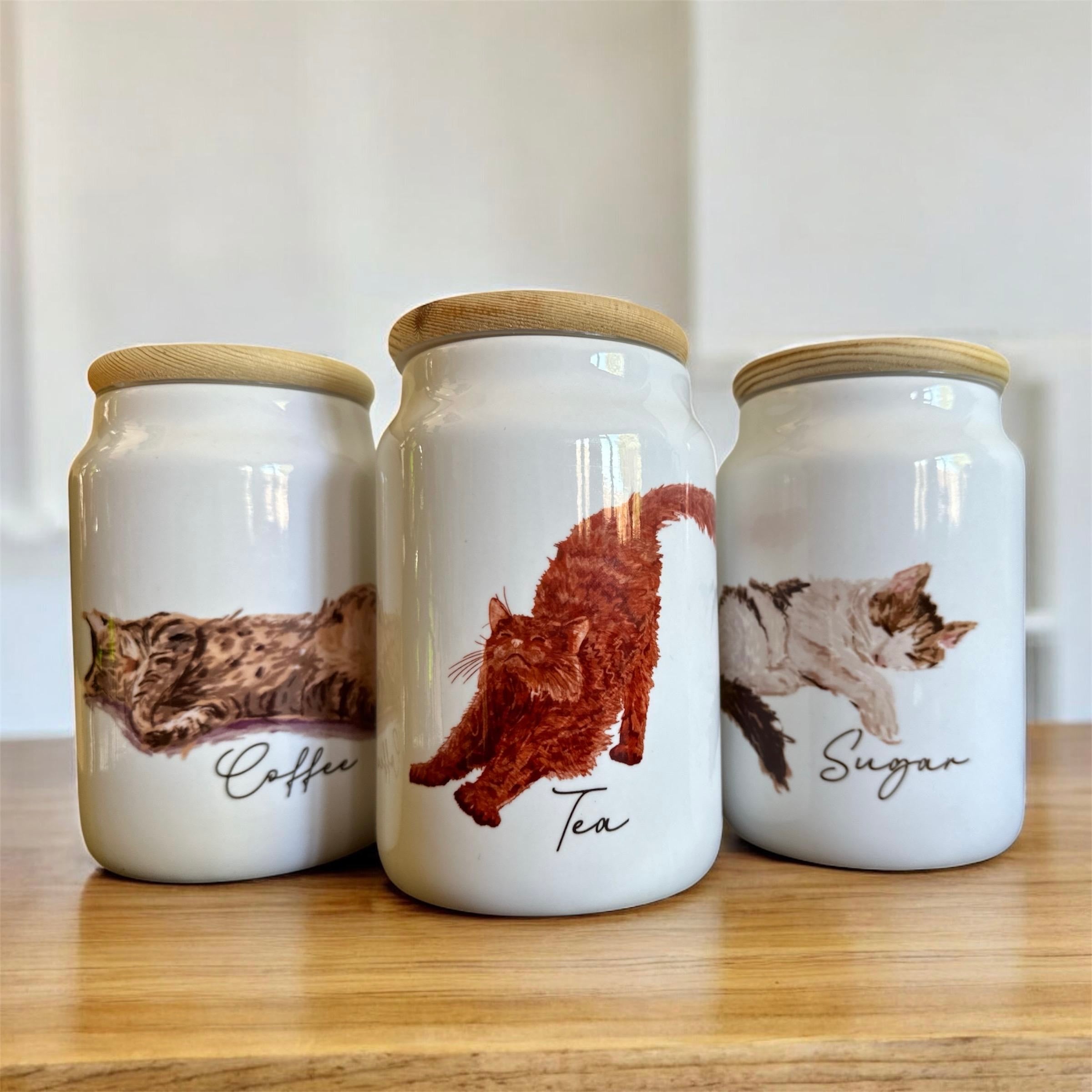 Cat Themed Storage Jars